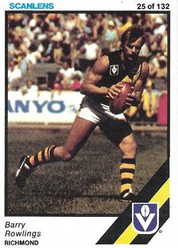 1984 Scanlens VFL #25 Barry Rowlings Front